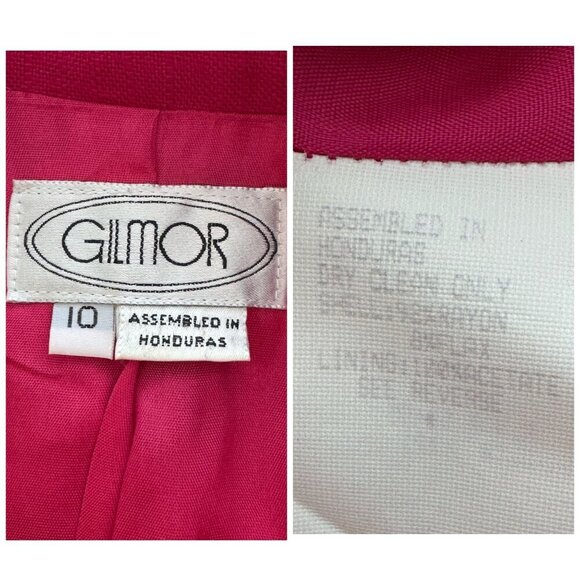 GILMOR Two Piece SET Skirt Set Barbie Hot Pink Double-Breasted Women's Sz 10 - Picture 4 of 9